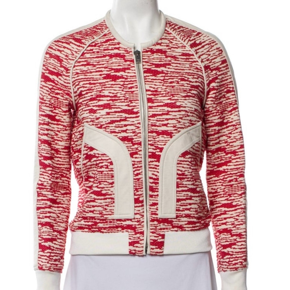 IRO bomber Jacket with Red and White patterns - women’s